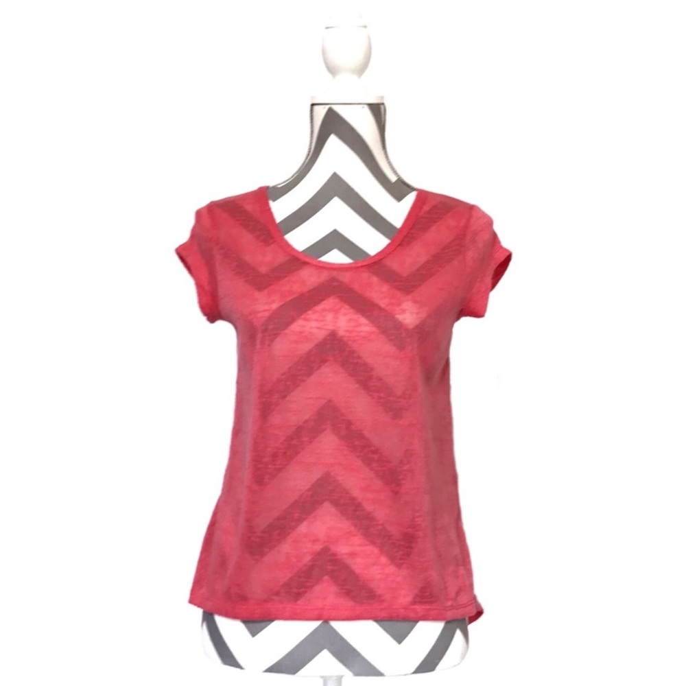 Serena Williams-Coral Burnout Tee-Hi-Lo-NWOT-Small